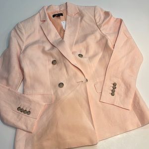 Ann Taylor peach linen double breasted blazer, size 6. New with tags